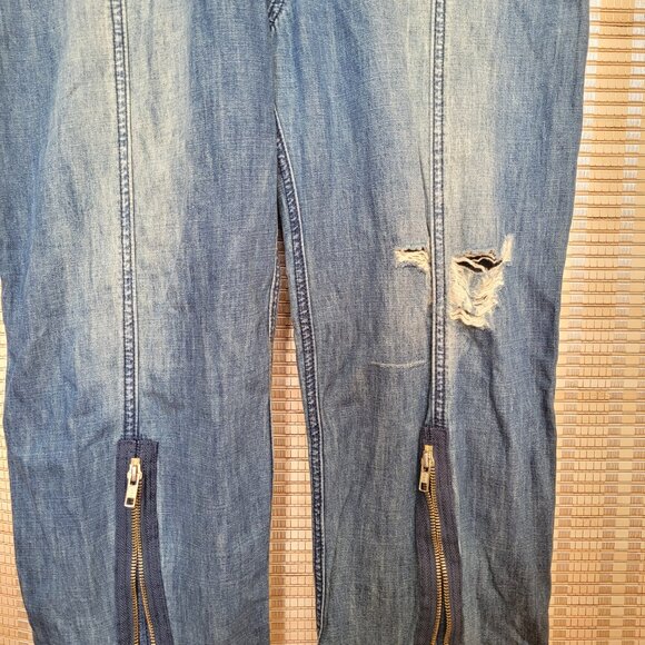 FREE PEOPLE Sandrine Rose Zip Denim Jumpsuit NWT - Picture 5 of 7